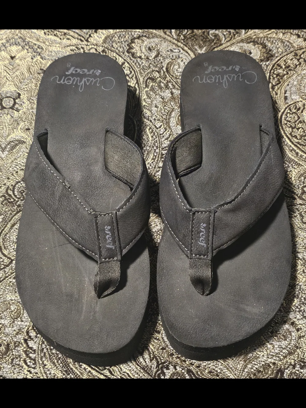 Reef Cushion Women's Black Flip Flops